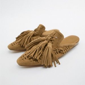 ZARA Suede Mule Loafers